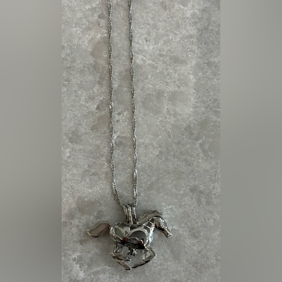 Silver Plated Glow in the Dark Horse Necklace - Picture 3 of 4